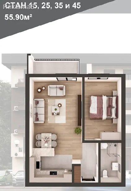 Apartment for sale in Kavadarci 56 m²