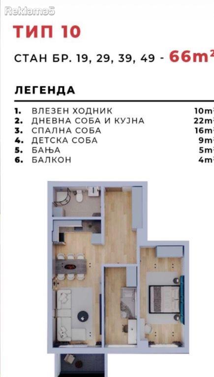 A 66m2 apartment for sale in Kavadarci near the Belka building