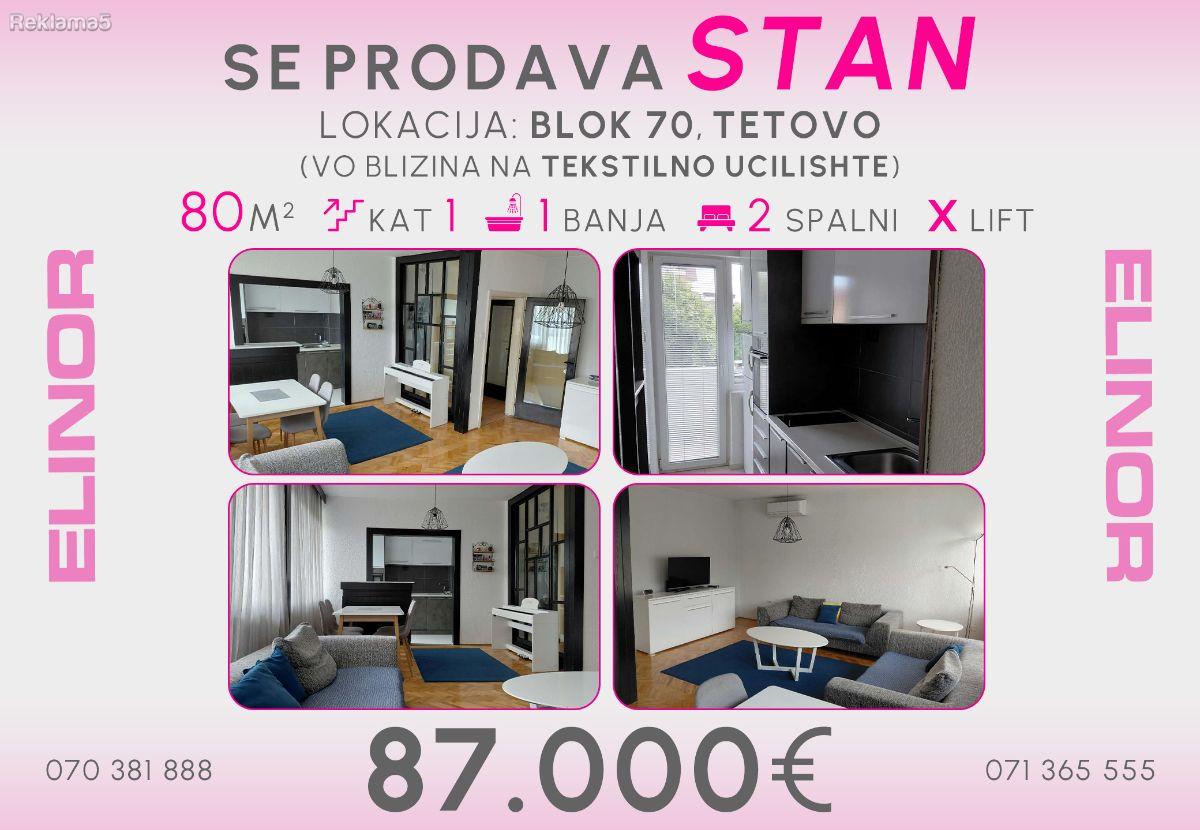 Se prodava stan vo blizina na Tekstilno ucilishte, Blok 70