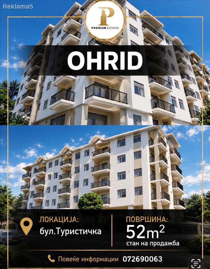 Se prodava stan od 52m2 na bul.Turisticka,Ohrid